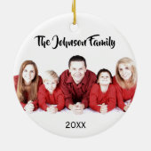 Elegant Red, Gold en White Kerstmis | DIY-foto Keramisch Ornament (Achterkant)