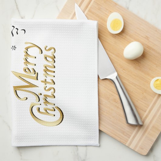 Elegant Red, Gold en White Kerstmis Theedoek (Quarter Fold)