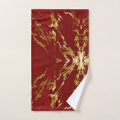Elegant Red Gold Faux Marmer Bad Handdoek (Handdoek)