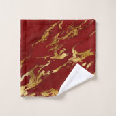 Elegant Red Gold Faux Marmer Bad Handdoek (Wasdoekje)