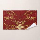 Elegant Red Gold Faux Marmer Bad Handdoek (Handdoek)