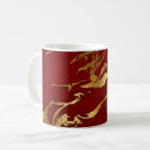 Elegant Red Gold Faux marmer kerst Koffiemok (Voorkant links)