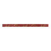 Elegant Red Gold Faux marmer kerst Satijnen Lint (Voorkant)