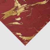 Elegant Red Gold Faux marmer kerst Tissuepapier (Detail)