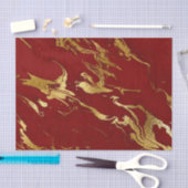 Elegant Red Gold Faux marmer kerst Tissuepapier (Craft)