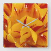 Elegant Red Gold Floral Monsella Tulip Vierkante Klok (Voorkant)