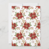 Elegant Red & Gold Floral Unicorn Birthday Party Kaart (Achterkant)