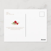 Elegant Red & Gold Floral Wedding Save the Date Briefkaart (Achterkant)