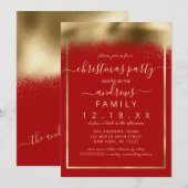Elegant Red Gold Foil Sprayed Confetti Kerstmis Kaart (Voorkant / Achterkant)