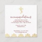 Elegant Red & Gold Ganesha & Mehndi Hindu Wedding Vierkante Visitekaartje (Voorkant)