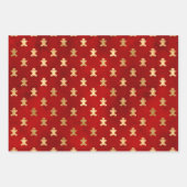 Elegant Red Gold Gingerbrood kerst Inpakpapier Vel (Voorkant 2)