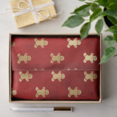 Elegant Red Gold Gingerbrood kerst Tissuepapier (Geschenk)