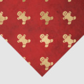 Elegant Red Gold Gingerbrood kerst Tissuepapier (Detail)