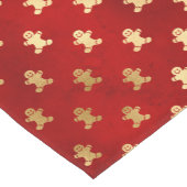 Elegant Red & Gold Gingerbrood Man kerst Korte Tafelloper (Hoek)