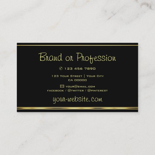 Elegant Red Gold Glitter Luminous Stars Black Visitekaartje (Achterkant)