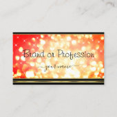 Elegant Red Gold Glitter Luminous Stars Black Visitekaartje (Voorkant)