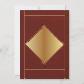 Elegant Red Gold Graduation Ceremony Invite (Achterkant)