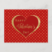 Elegant Red Gold Heart Valentijn Feestdagenkaart (Voorkant)