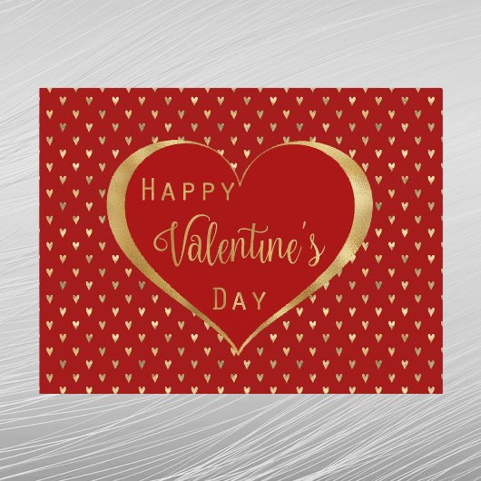 Elegant Red Gold Heart Valentijn Feestdagenkaart