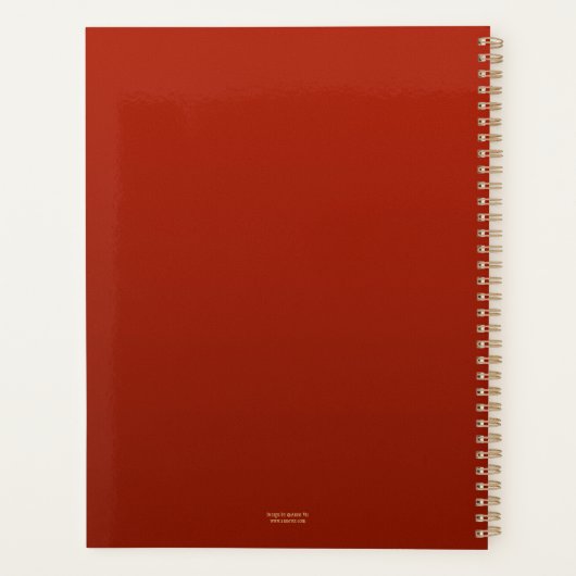 Elegant Red Gold-kerstanner Planner (Achterkant)
