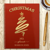Elegant Red Gold-kerstanner Planner