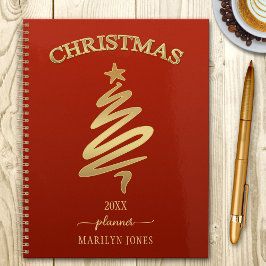 Elegant Red Gold-kerstanner Planner
