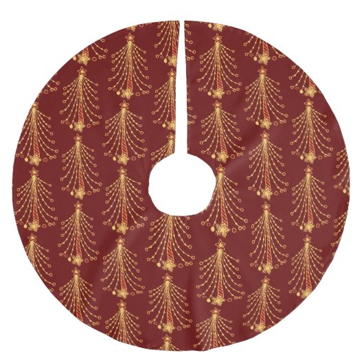 Elegant Red Gold-kerstboomverlichting Kerstboom Rok (Voorkant)