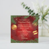 Elegant Red Gold-kerstfeest Kaart (Staand voorkant)