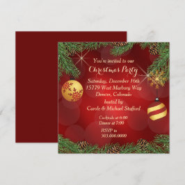 Elegant Red Gold-kerstfeest Kaart