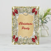 Elegant red Gold kerstmis Kaart (Staand voorkant)