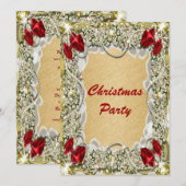 Elegant red Gold kerstmis Kaart (Voorkant / Achterkant)