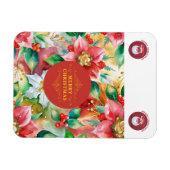 Elegant Red & Gold Kerstmis Magneet (Horizontaal)