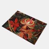 Elegant Red Gold-kerstornament Poinsettia Deurmat (Schuin)