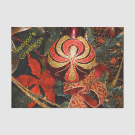 Elegant Red Gold-kerstornament Poinsettia Tissuepapier