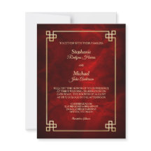 Elegant Red Gold Lijst Wedding