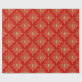 Elegant Red Gold Lotus flower patroon Cadeaupapier (Vlak)
