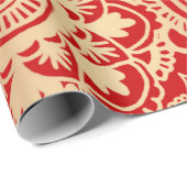 Elegant Red Gold Mandala Pattern Cadeaupapier (Rol Hoek)