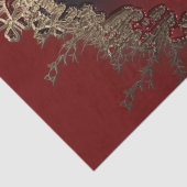 Elegant Red-Gold Modern Victoriaans kerst met hart Tissuepapier (Detail)