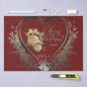 Elegant Red-Gold Modern Victoriaans kerst met hart Tissuepapier (Craft)