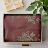 Elegant Red-Gold Modern Victoriaans kerst met hart Tissuepapier (Geschenk)