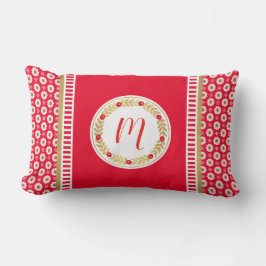 Elegant Red Gold Monogram Kussen
