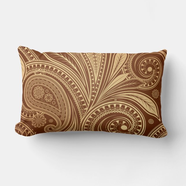 Elegant  Red Gold Paisley Kussen (Voorkant)