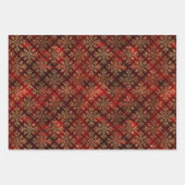 Elegant Red Gold Pattern kerst Inpakpapier Vel (Voorkant 2)