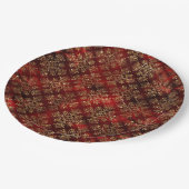 Elegant Red Gold Pattern kerst Papieren Bordje (Gekanteld)