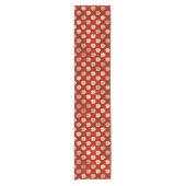 Elegant Red & Gold Poinsettia Kerstmis Korte Tafelloper (Voorkant)