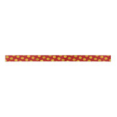 Elegant Red & Gold Red Polka Dots Moderne Kerstmis Satijnen Lint (Voorkant)