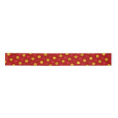 Elegant Red & Gold Red Polka Dots Moderne Kerstmis Satijnen Lint (Voorkant)