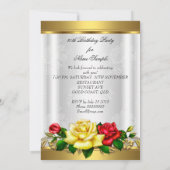 Elegant Red Gold Rozen Lace Kaart (Achterkant)