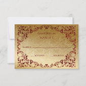 Elegant  Red Gold RSVP Kaartje (Voorkant)