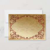 Elegant  Red Gold RSVP Kaartje (Achterkant)